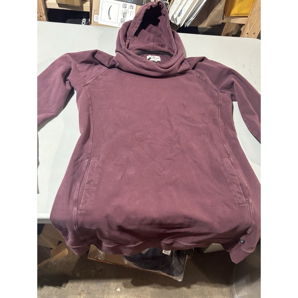 American Giant Hoodie Dress‎ Womens Large Burgundy Sweatshirt Made USA Pockets